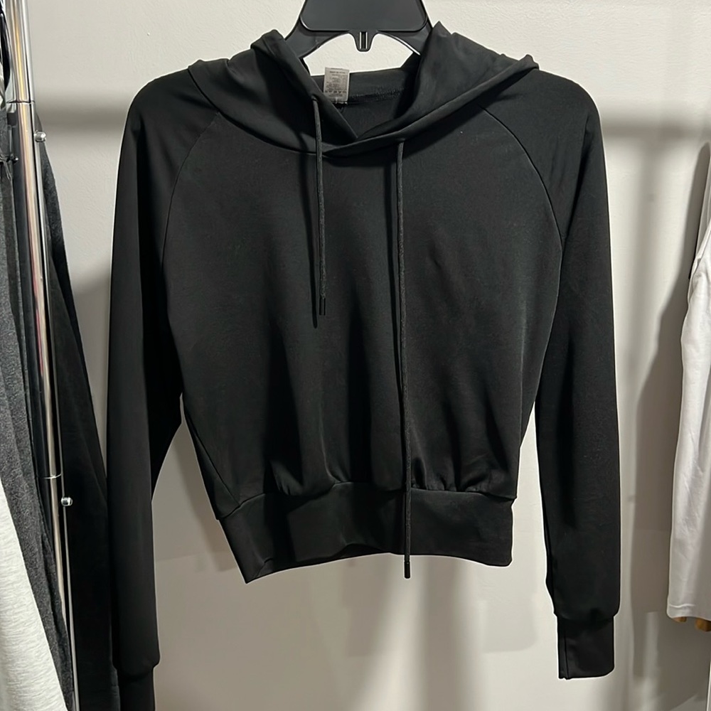 Cropped black hoodie